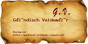 Gündisch Valdemár névjegykártya